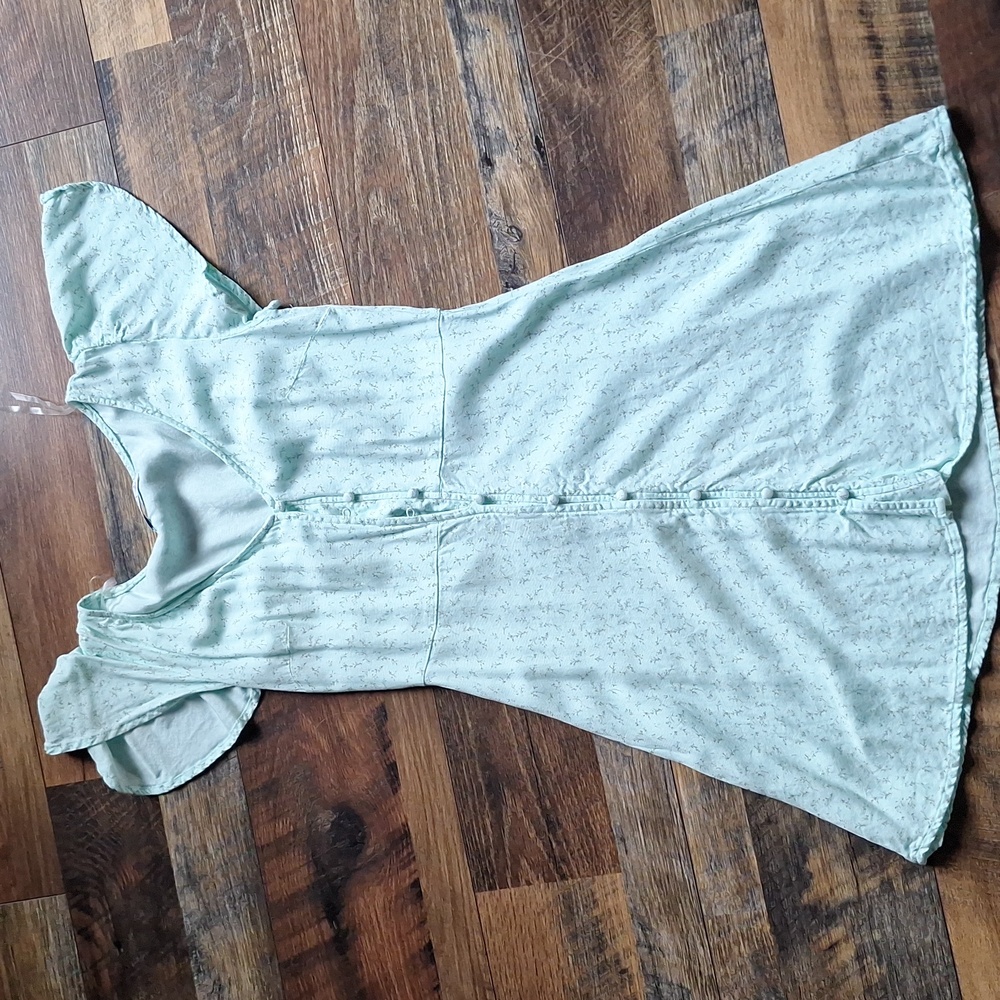 Spring or summer mint green floral dress